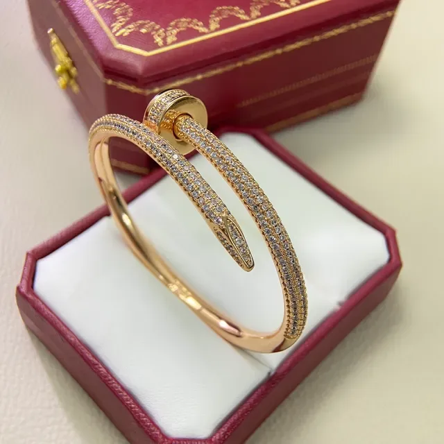 Cartier Juste un Clou Gold Silver Pavé-Set Nailhead Motif Bracelet 3