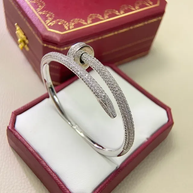 Cartier Juste un Clou Gold Silver Pavé-Set Nailhead Motif Bracelet 4