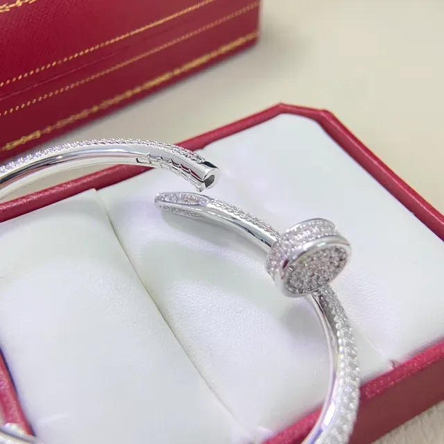 Cartier Juste un Clou Gold Silver Pavé-Set Nailhead Motif Bracelet 5