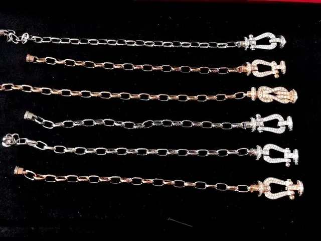 Cartier Juste un Clou Pavé Crystal 黄金和银色手链 4