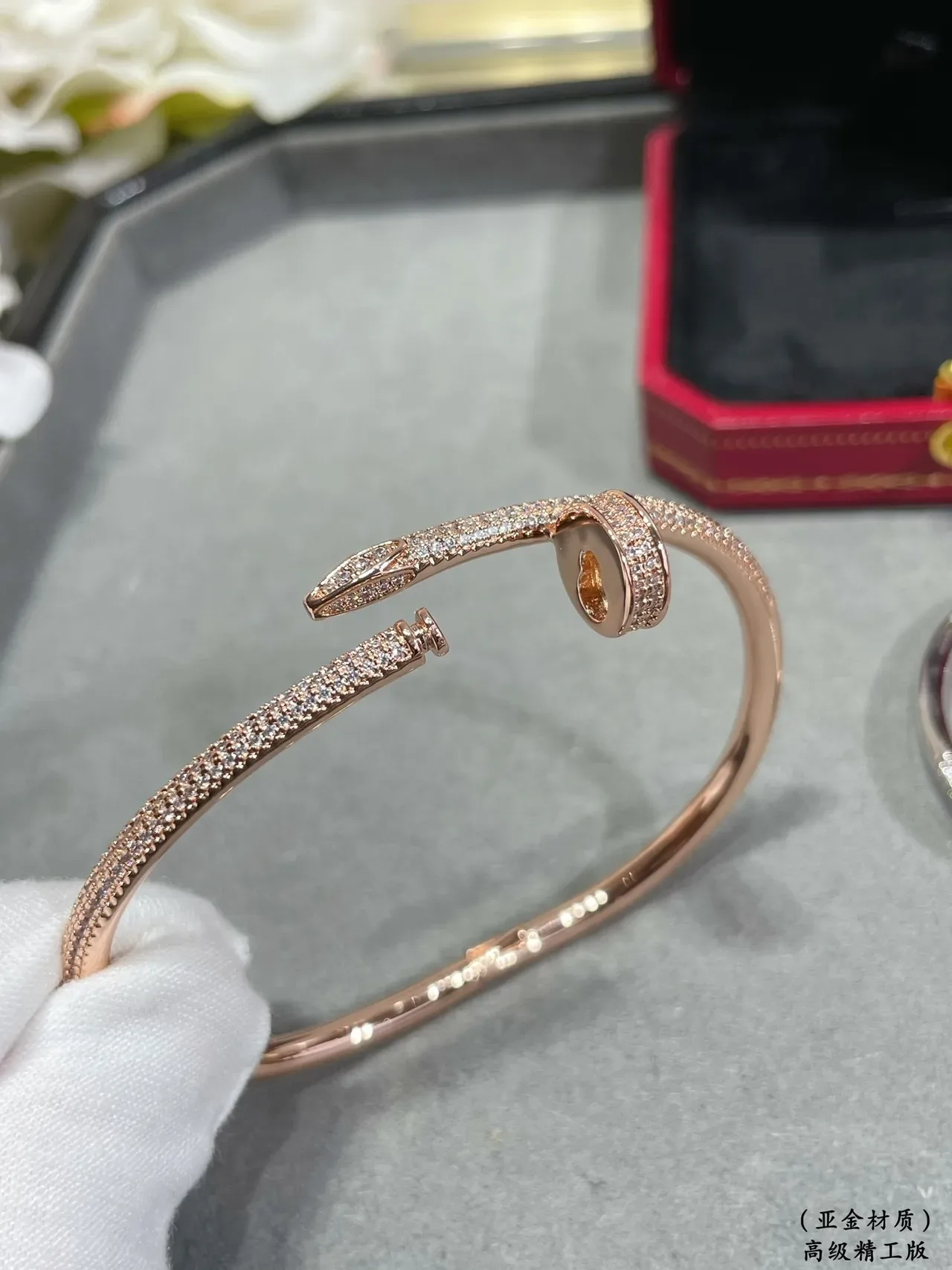Cartier Juste un Clou Pavé Diamond Rose Gold and White Gold Bracelets 5
