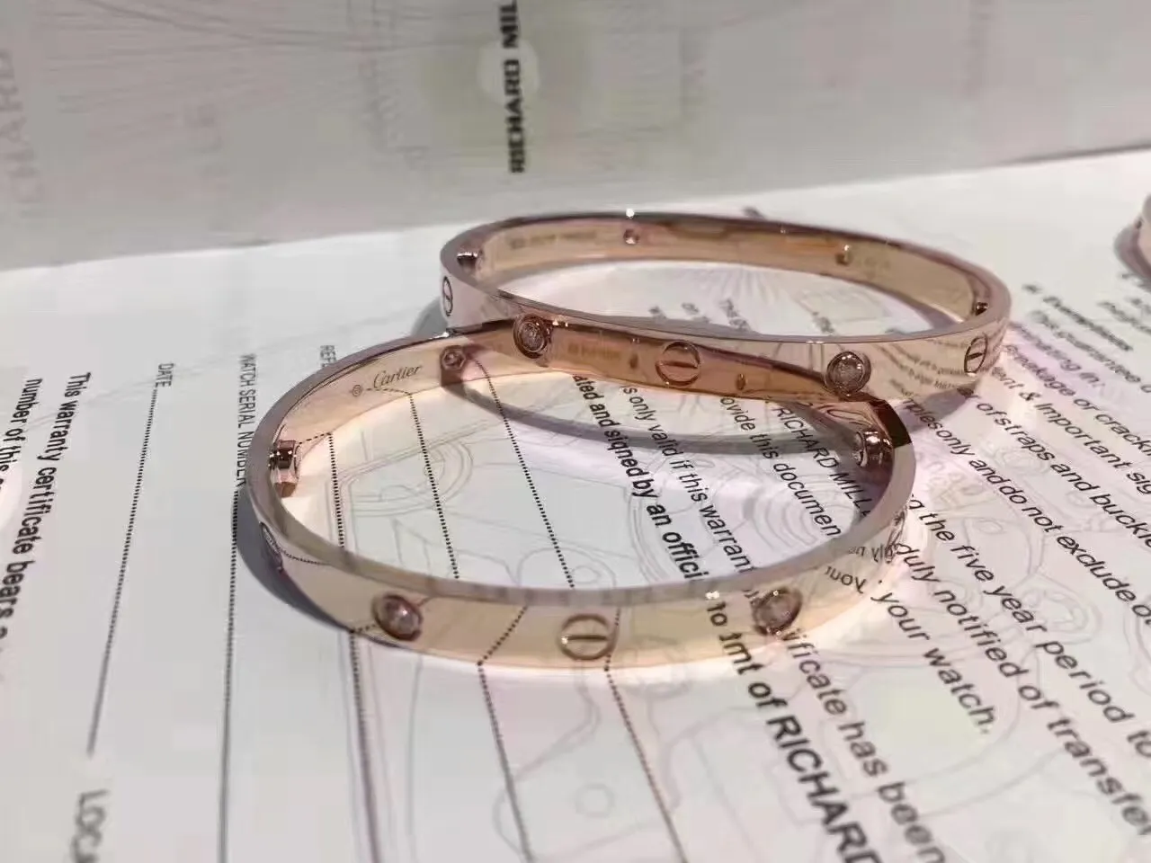 Cartier Love سوار ذهب أسود نمط مسمار مينا أو جلد حزام سوار 3