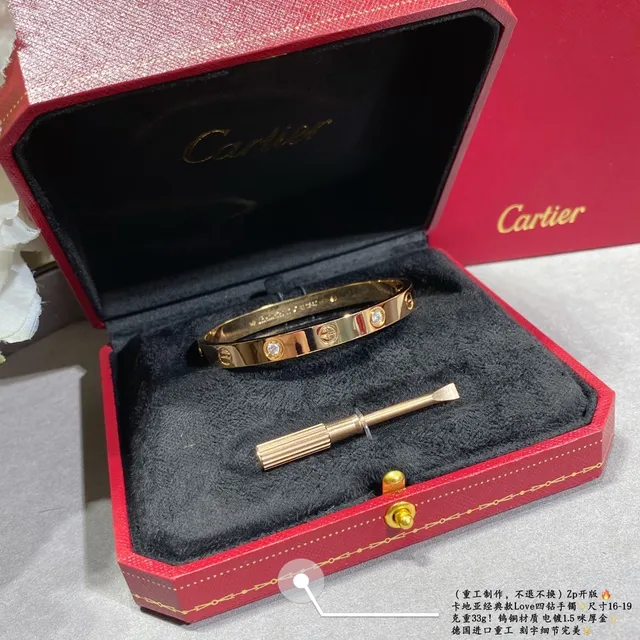 Cartier Love Four Stone Pulseira de Ouro 3