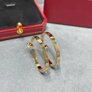 Cartier Love সোনা স্ক্রু-মোটিফ হুপ ইয়াররিংস