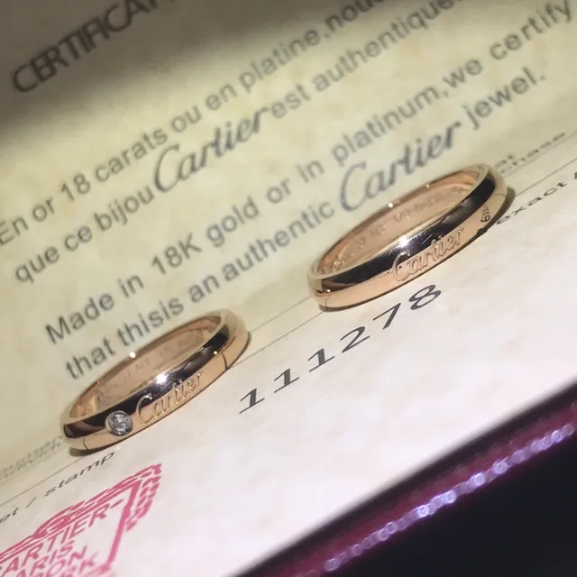 Cartier Love Silver Gold Smooth Polished Band Single Bezel-Set Diamond Ring 3