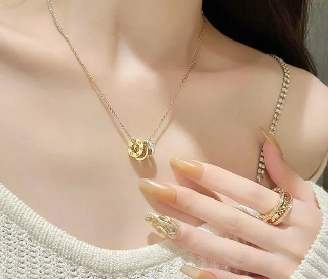 Cartier Trinity Interlocking Triple-Ring Dual-Tone Gold Necklace 6