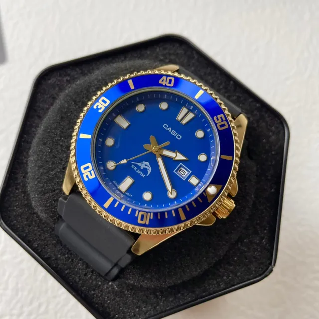 Casio Blue and Gold Diver-Style Sports Watch 9