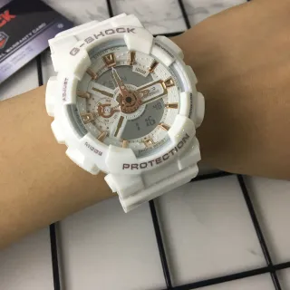 Casio G-Shock GA-110 White and Rose Gold Sports Watch