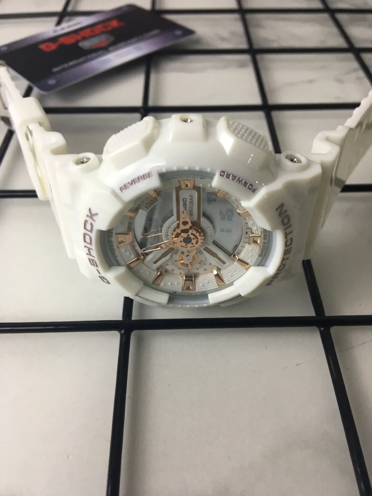 Casio G-Shock GA-110 White and Rose Gold Sports Watch 4
