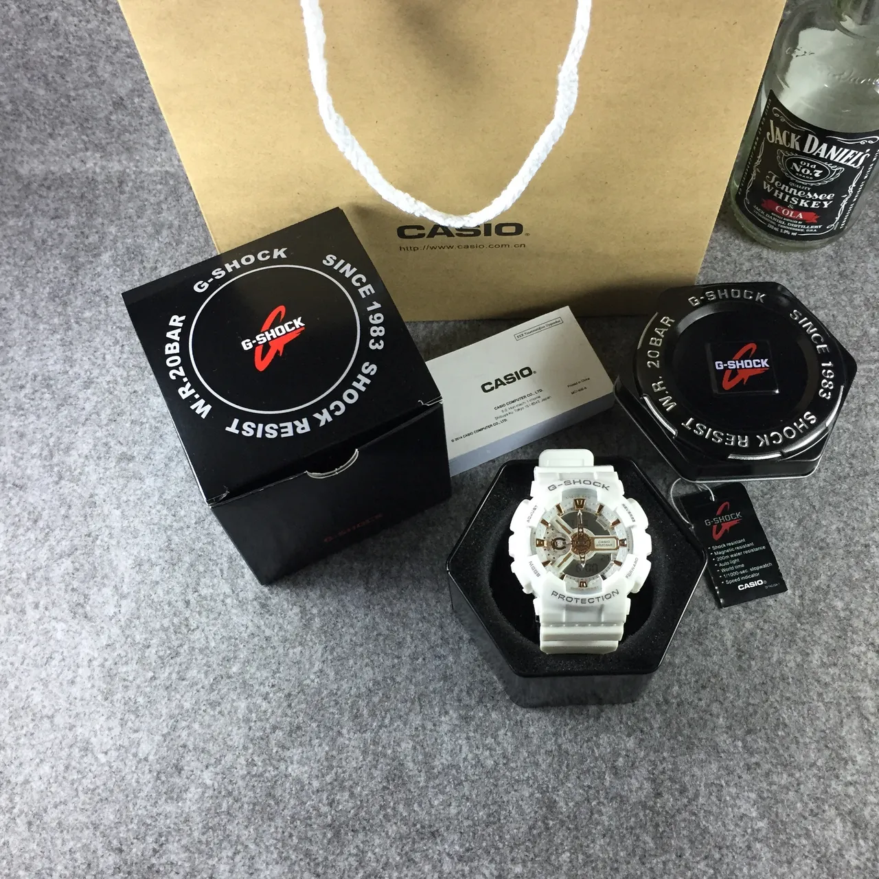 Casio G-Shock GA-110 White and Rose Gold Sports Watch 7