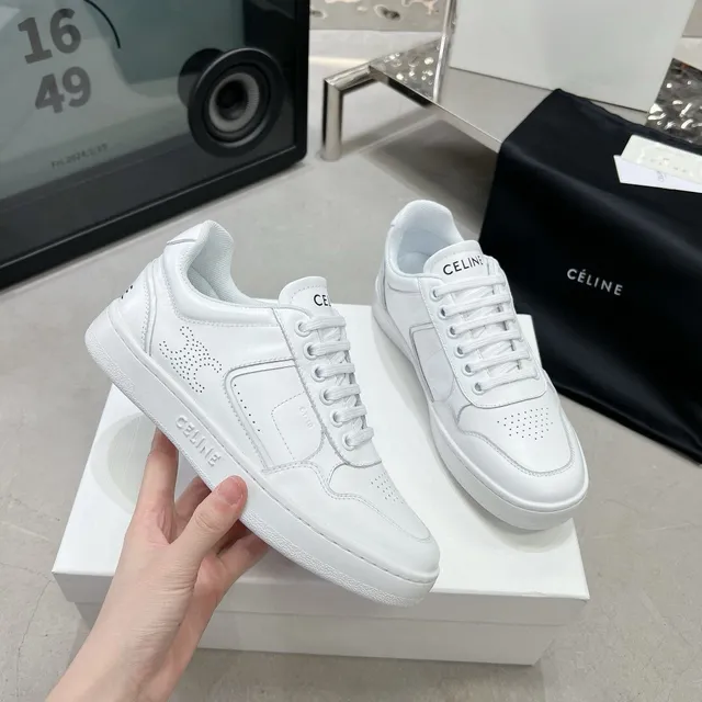Celine CT-01 সাদা পারফোরেটেড লোগো লাইফস্টাইল স্নিকার্স 2
