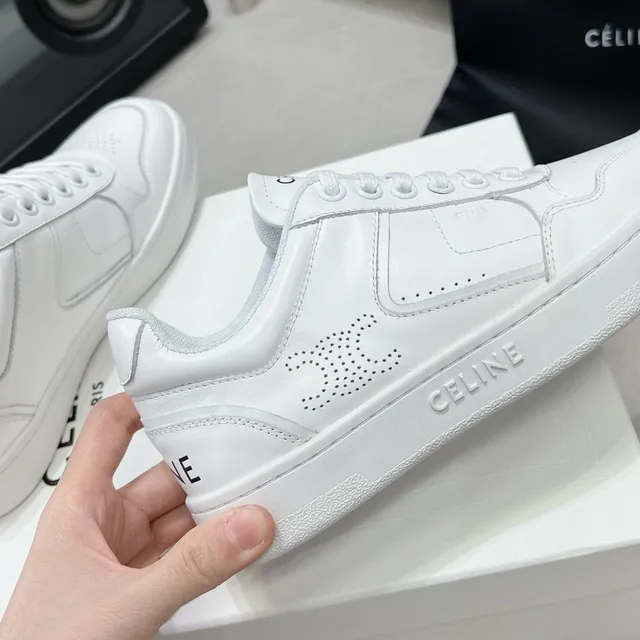 Celine CT-01 সাদা পারফোরেটেড লোগো লাইফস্টাইল স্নিকার্স 4