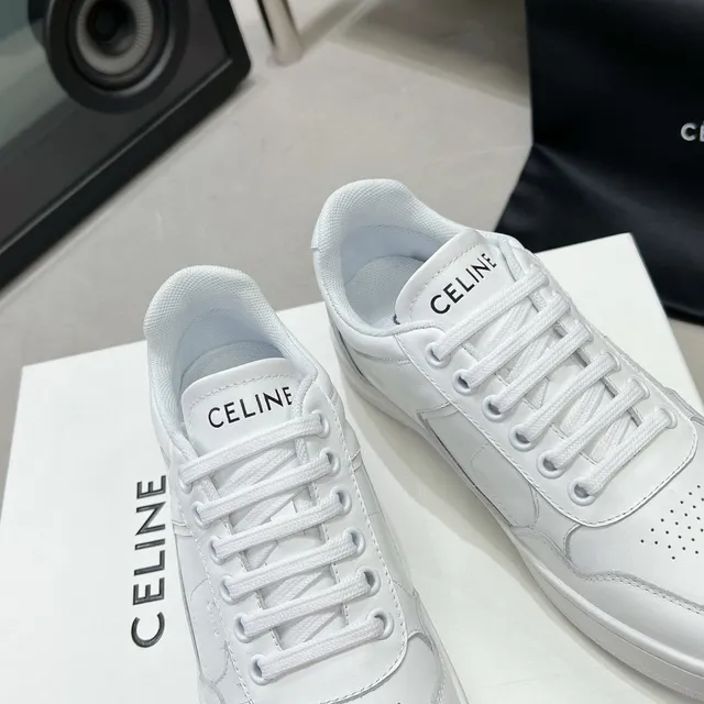 Celine CT-01 সাদা পারফোরেটেড লোগো লাইফস্টাইল স্নিকার্স 6