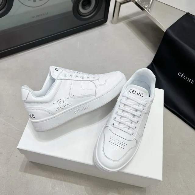 Celine CT-01 সাদা পারফোরেটেড লোগো লাইফস্টাইল স্নিকার্স 7