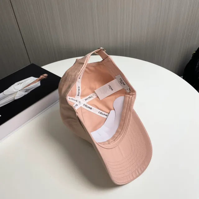 Celine Logo bordado rosa polvoriento gorra de béisbol 5