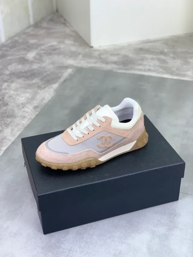 Chanel Beige Gray Mixed-Material Upper Suede And Mesh Lifestyle Sneakers 4