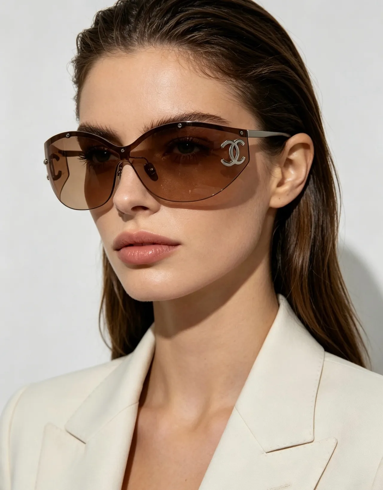 Chanel Black Gold Cat-Eye Silhouette Gradient Lenses Sunglasses 3