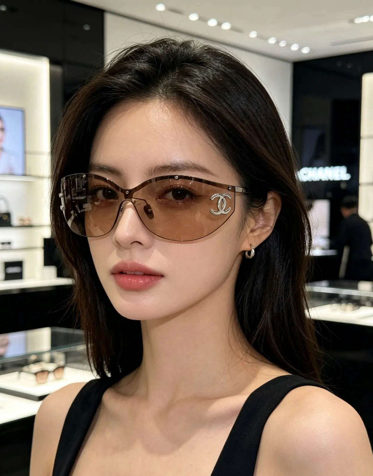 Chanel Black Gold Cat-Eye Silhouette Gradient Lenses Sunglasses 6