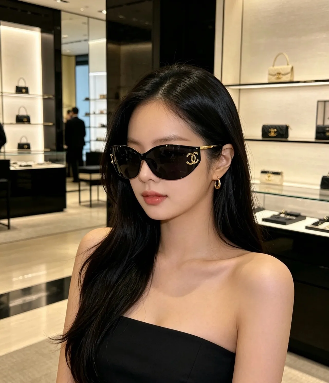 Chanel Black Gold Cat-Eye Silhouette Gradient Lenses Sunglasses 7