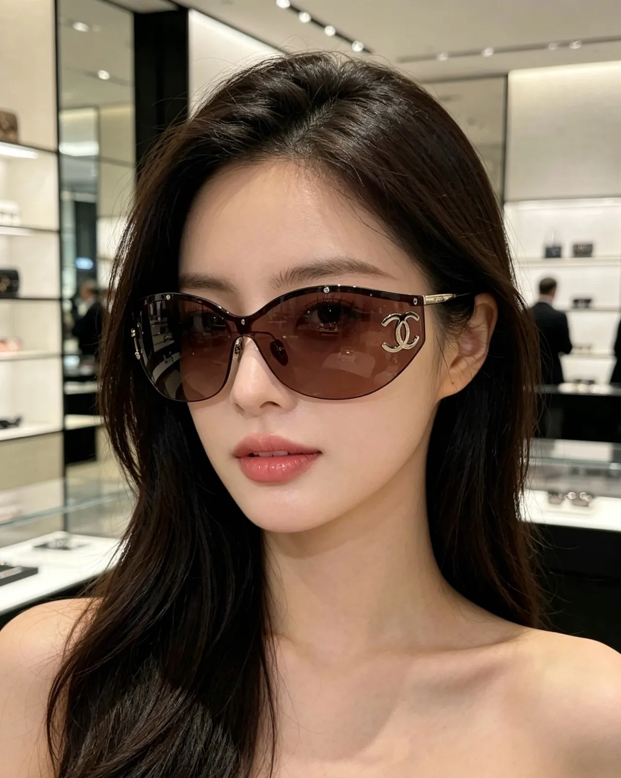 Chanel Black Gold Cat-Eye Silhouette Gradient Lenses Sunglasses 9