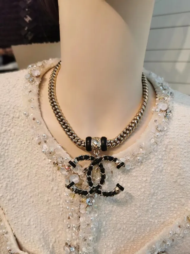 Chanel Camellia collier White Gold-Tone Chain collier 9