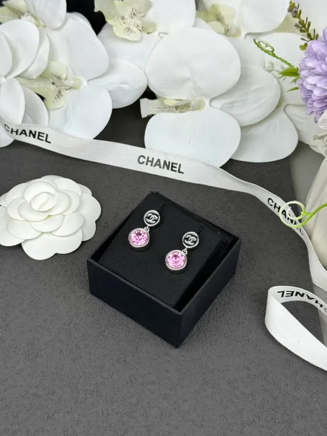 Chanel CC Logo and Crystal Drop Earrings 5