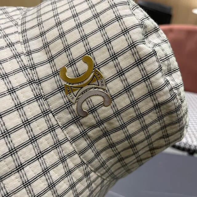Chanel Interlocking CC Logo Plaid Bucket Hat 2