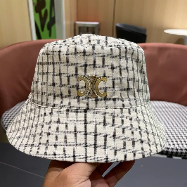 Chanel Interlocking CC Logo Plaid Bucket Hat 3