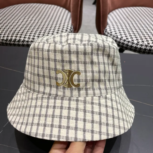 Chanel Interlocking CC Logo Plaid Bucket Hat 4
