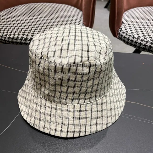 Chanel Interlocking CC Logo Plaid Bucket Hat 5
