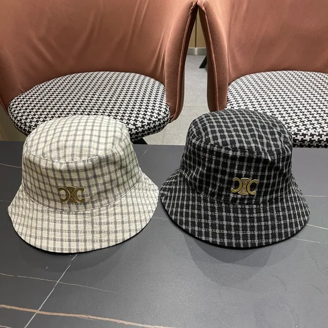 Chanel Interlocking CC Logo Plaid Bucket Hat 6