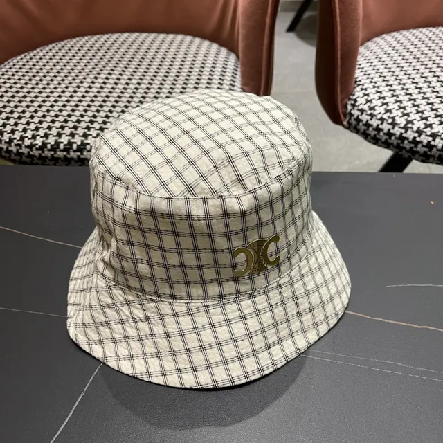 Chanel Interlocking CC Logo Plaid Bucket Hat 8