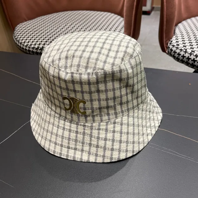 Chanel Interlocking CC Logo Plaid Bucket Hat 9