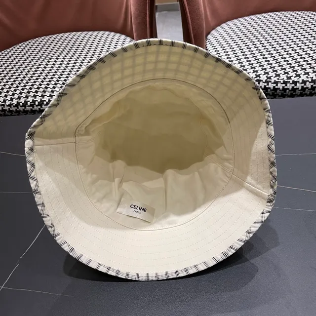 Chanel Interlocking CC Logo Plaid Bucket Hat 10