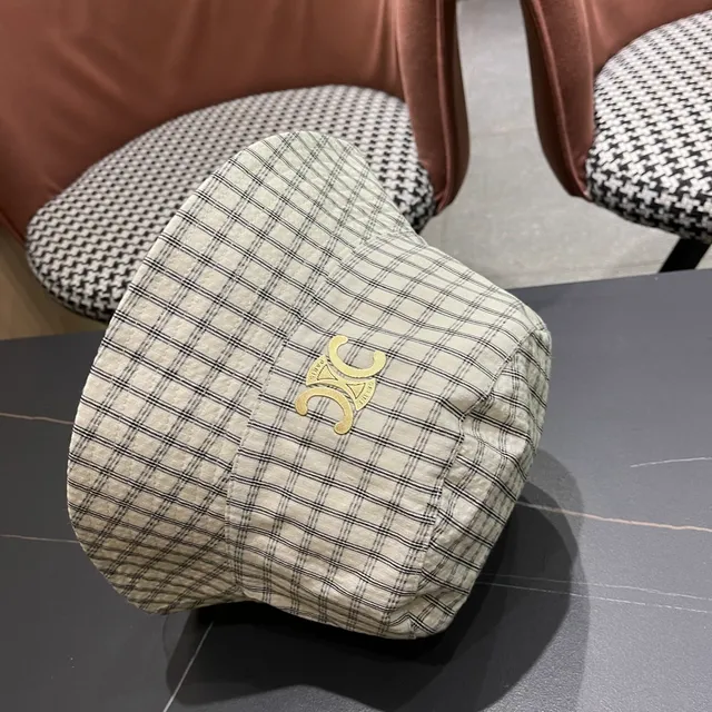 Chanel Interlocking CC Logo Plaid Bucket Hat 11