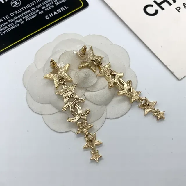 Chanel Star and CC Crystal Pavé Cascade Drop Earrings 3