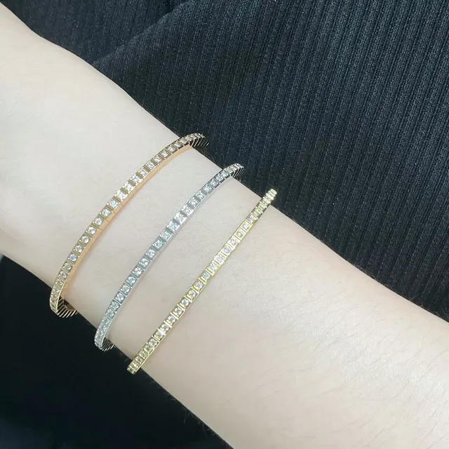 Chopard Gold Silver Geometric Segmented Channel-Set Diamonds Bracelet 9