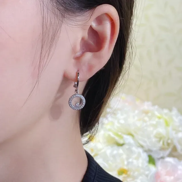 Chopard Boucles d'oreilles Happy Diamonds Circulaires Pavé Diamants Móviles 9