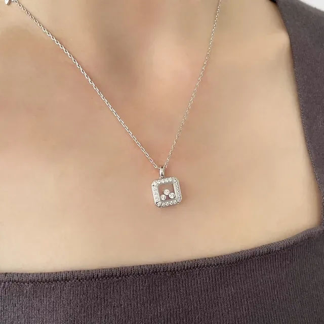 Chopard Happy Diamonds Pendentif Diamant Carré Pavé 8