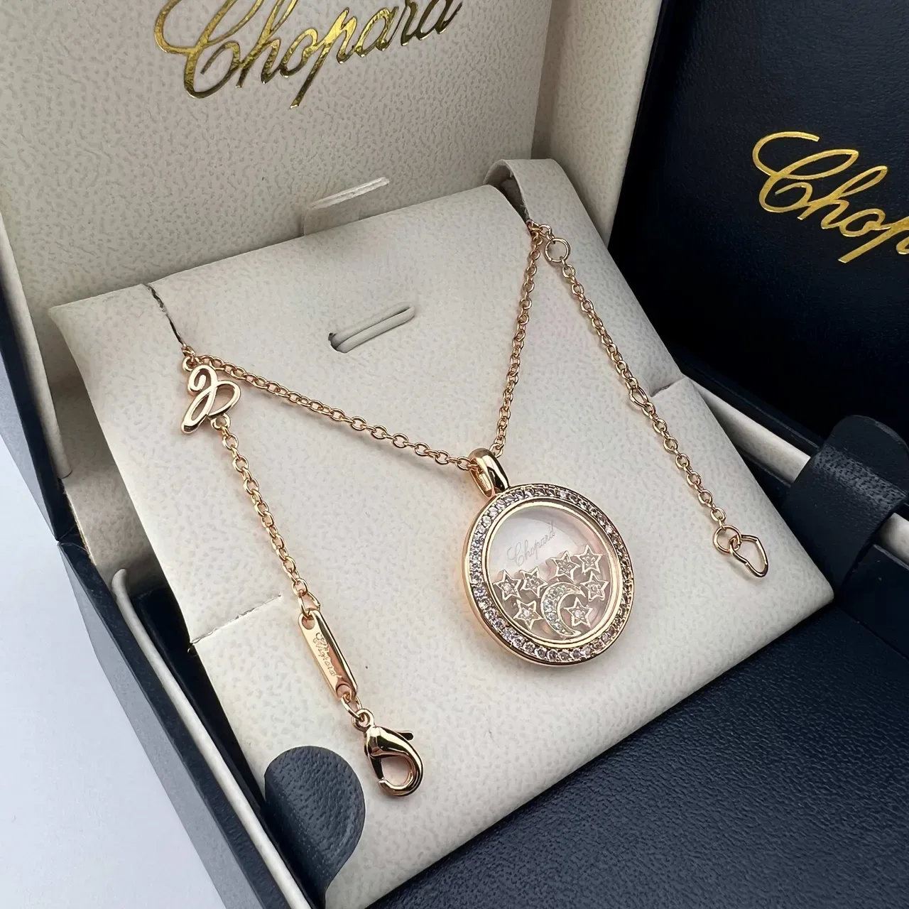 Chopard Happy Stars 月牙和星星吊坠项链 3