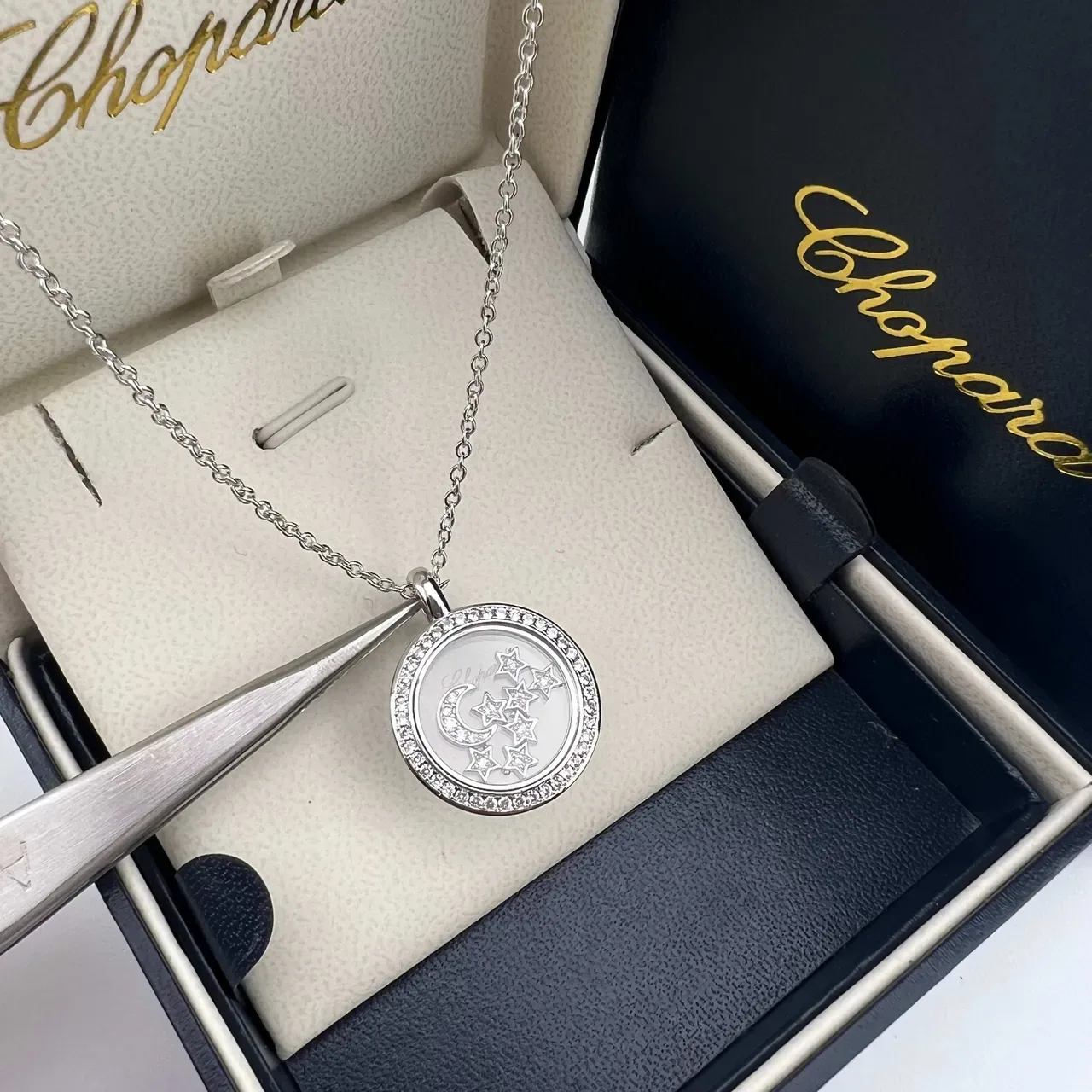 Chopard Happy Stars 月牙和星星吊坠项链 5
