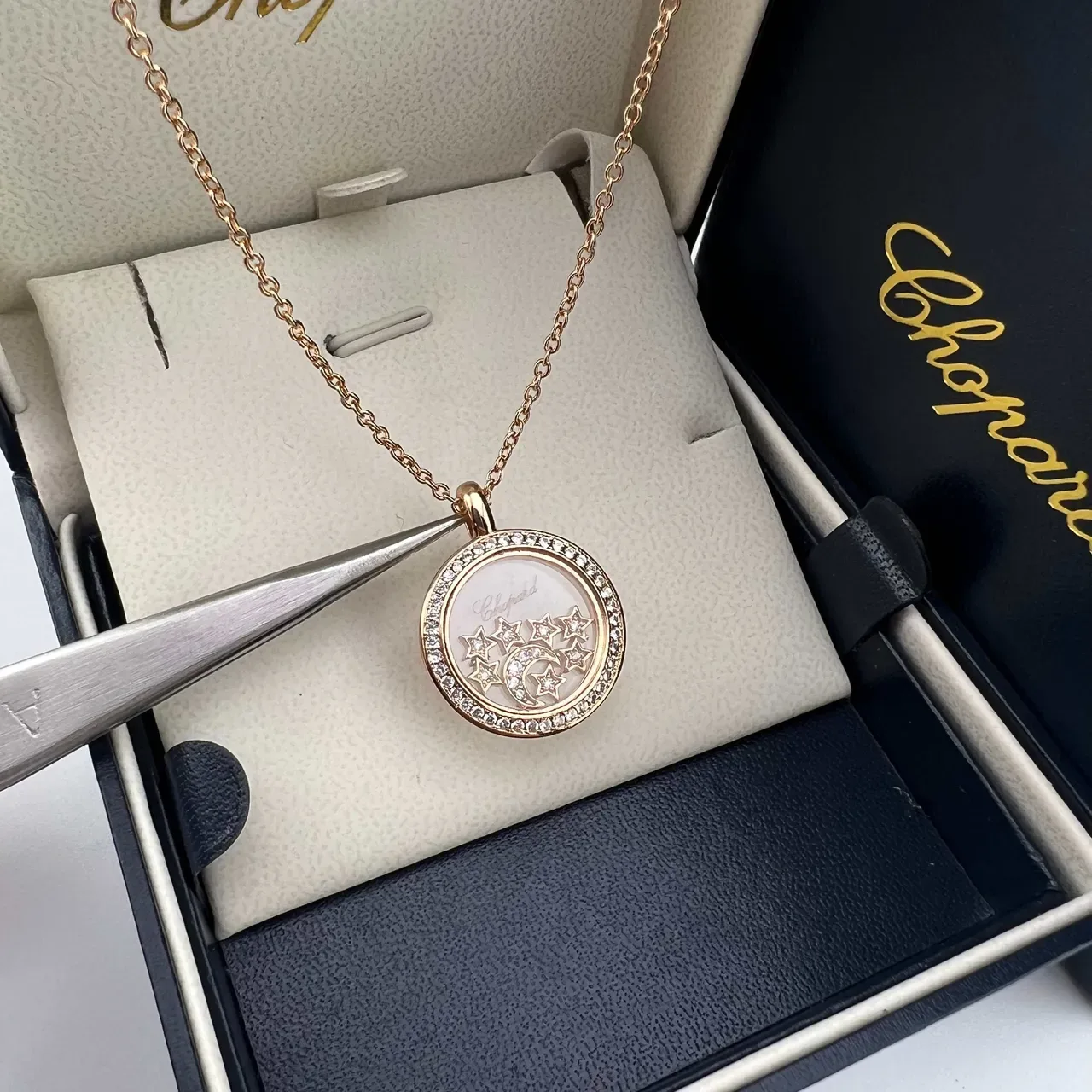 Chopard Happy Stars 月牙和星星吊坠项链 6