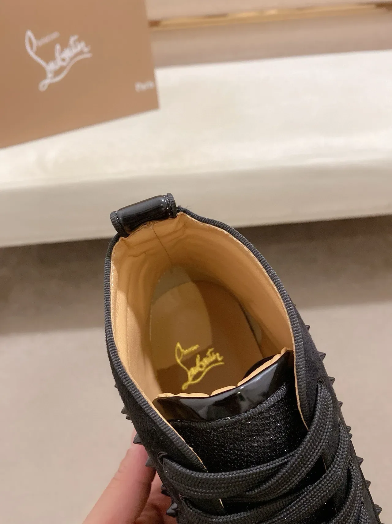 Christian Louboutin Louis Spikes 黑色铆钉高帮生活方式运动鞋 6