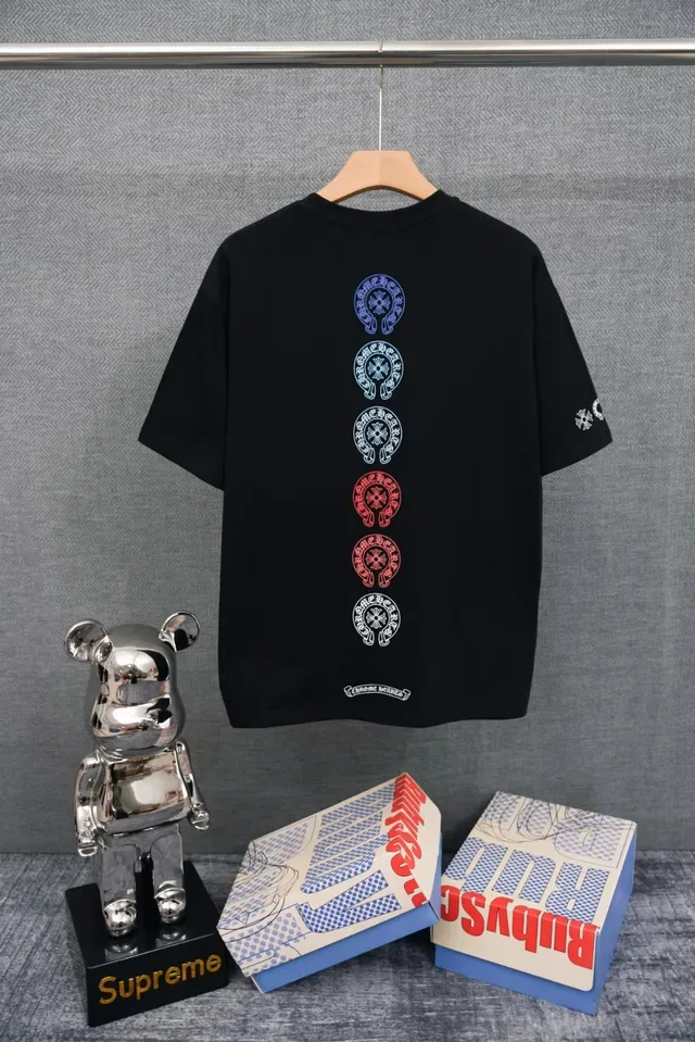 Chrome Hearts गोलाकार क्रेस्ट कढ़ाई वाली सफेद टी-शर्ट 2