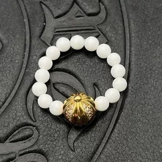 Pulseira Chrome Hearts Cross Bead Marrom Prata Olho de Tigre 7