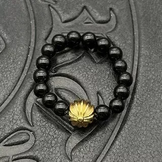 Pulseira Chrome Hearts Cross Bead Marrom Prata Olho de Tigre 8