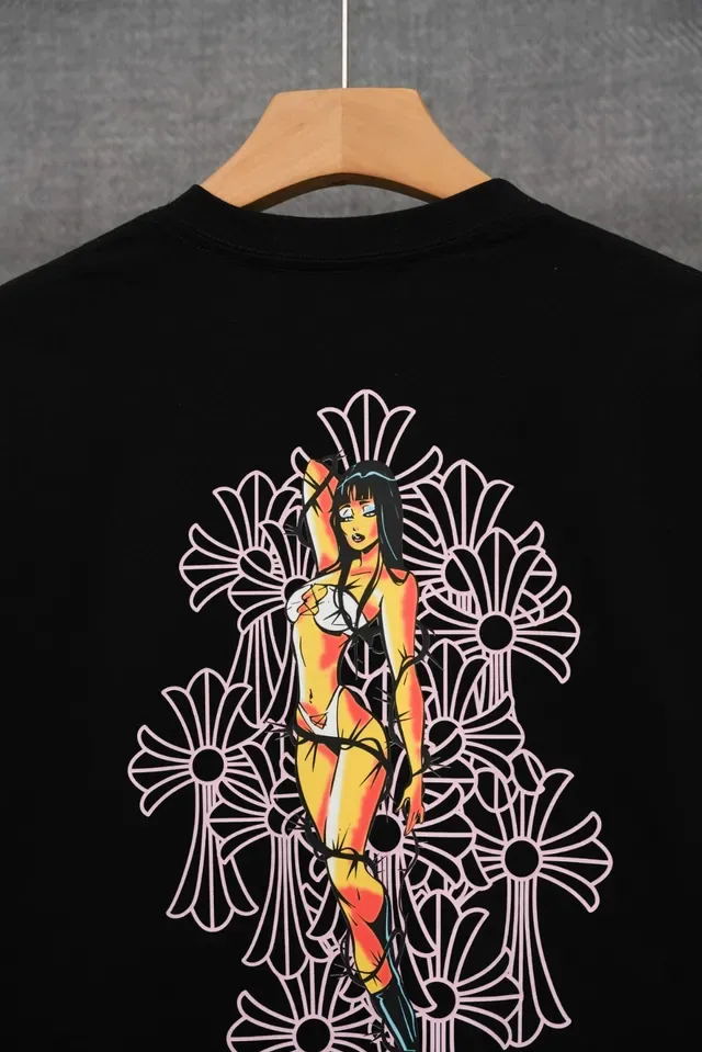 T-shirt blanc à impression graphique Chrome Hearts Deadly Doll 7