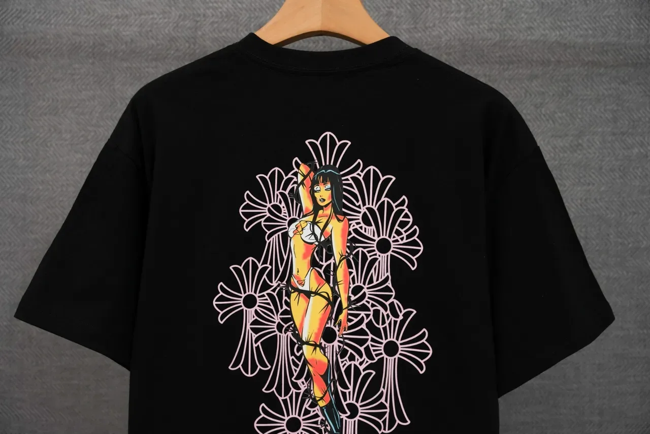 T-shirt blanc à impression graphique Chrome Hearts Deadly Doll 9