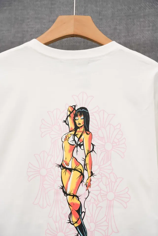 T-shirt blanc à impression graphique Chrome Hearts Deadly Doll 13
