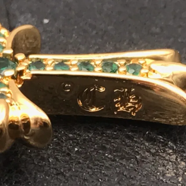 Chrome Hearts Double Croix Or Vert Chaîne de Corde Tordue Pendentif Collier 6
